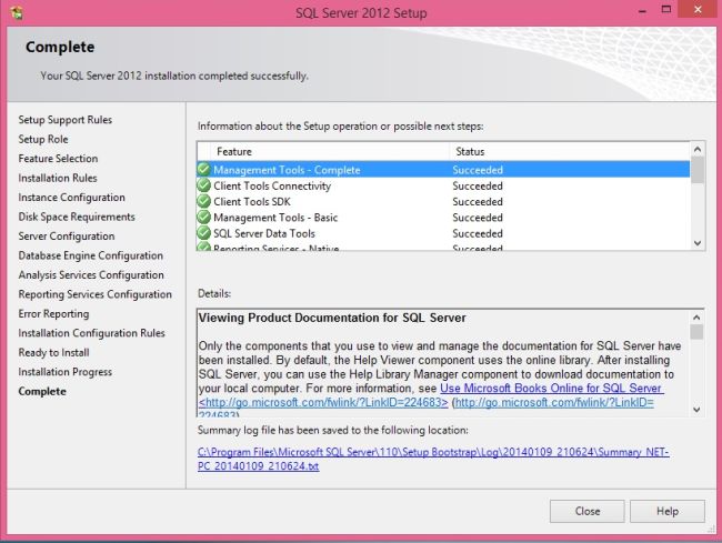 installation complete